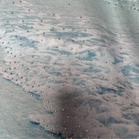 Model France beach scene tshirt starfish ocean bling diamond details sparkly y2k - Picture 11 of 15